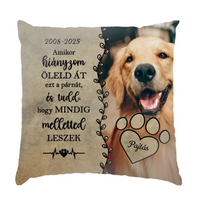 Emlékpárna házi kedvenceknek saját fotóval
