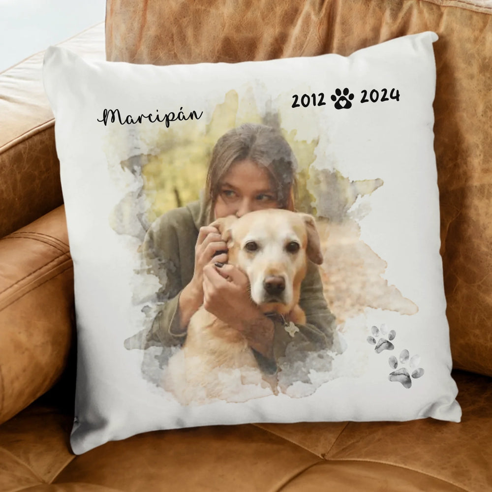 Megemlékezős fehér párna szeretett kis kedvencről