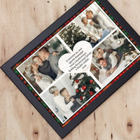 Személyre szabható karácsonyi falikép - szív formával és 4 képpel