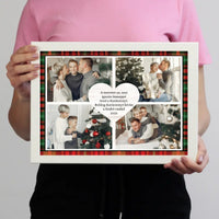 Személyre szabható karácsonyi falikép - szív formával és 4 képpel