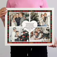 Személyre szabható karácsonyi falikép - szív formával és 4 képpel