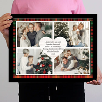 Személyre szabható karácsonyi falikép - szív formával és 4 képpel