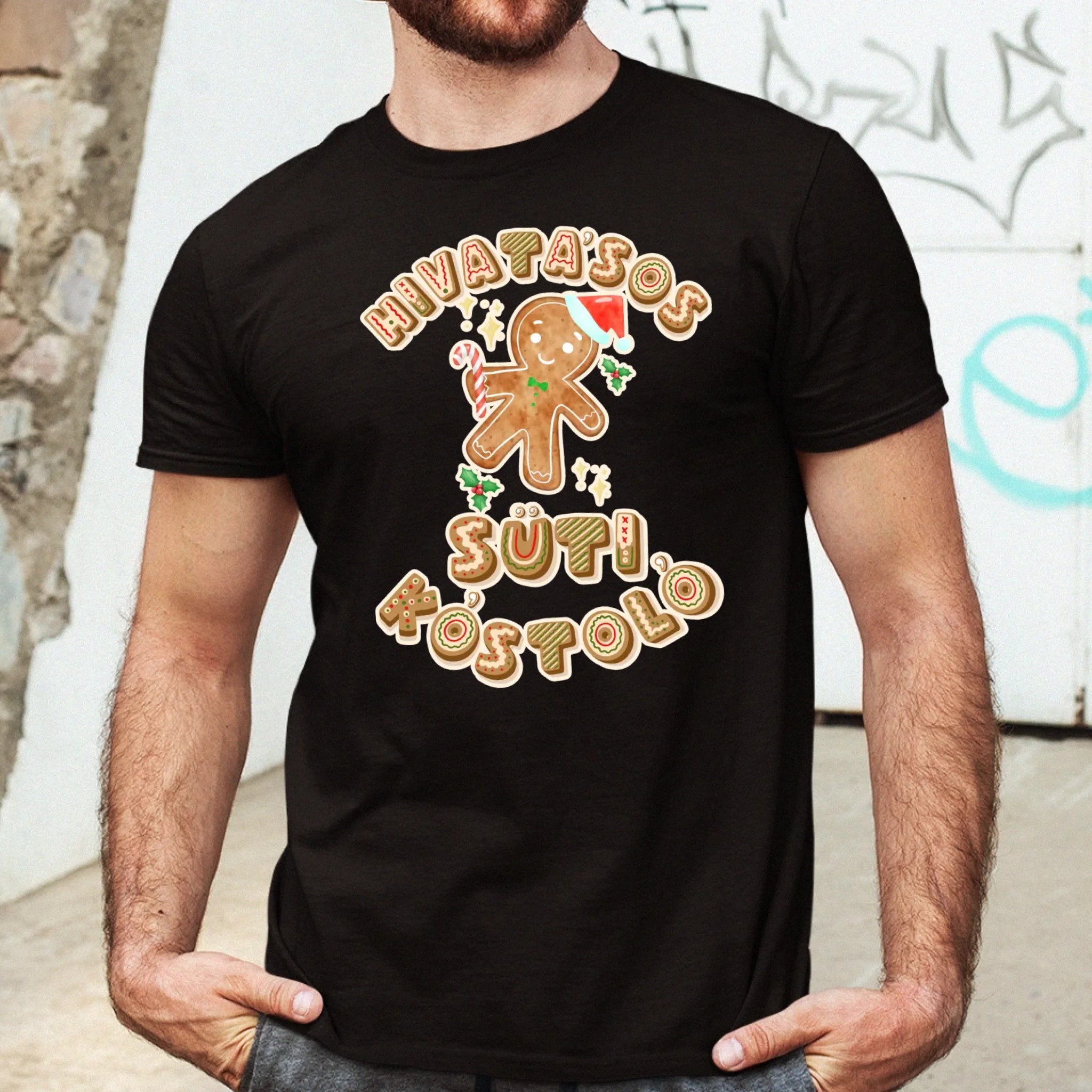 Hivatásos süti kostoló feliratú karácsonyi mintájú férfi póló