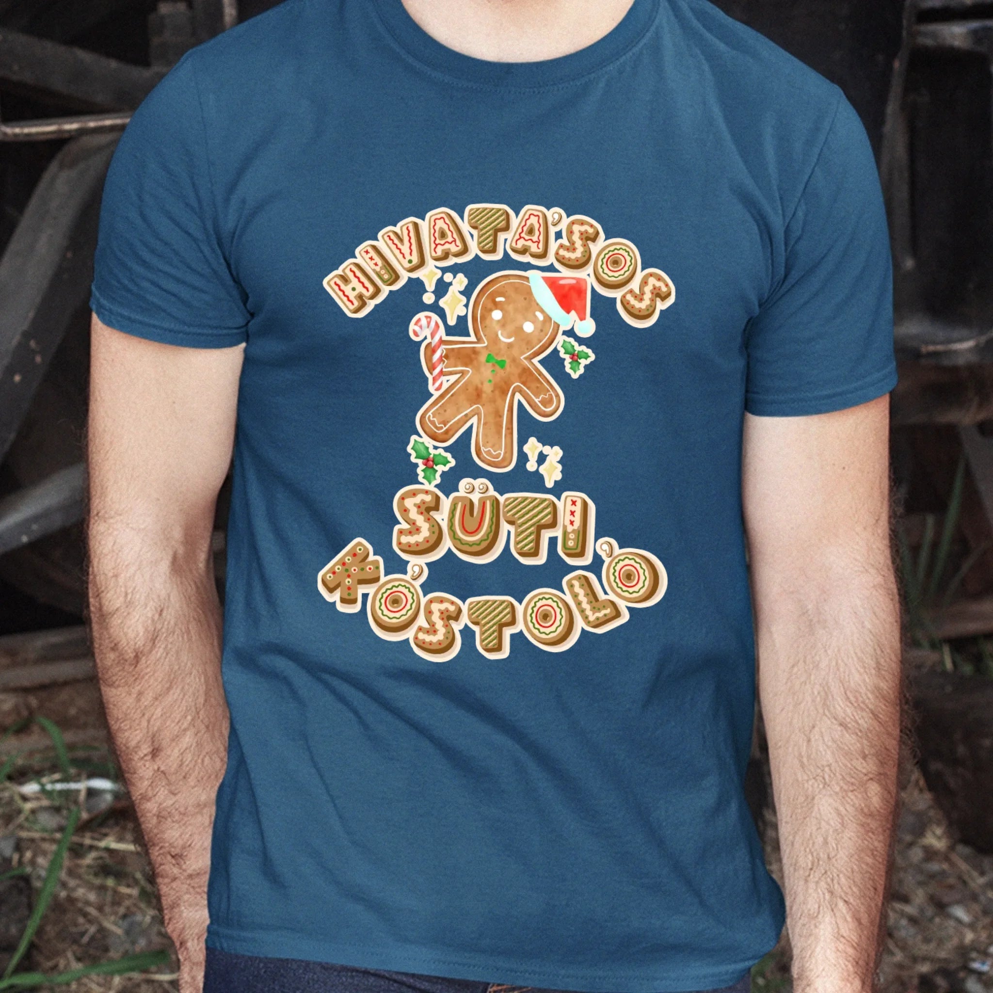 Hivatásos süti kostoló feliratú karácsonyi mintájú férfi póló