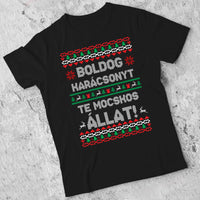 Boldog Karácsonyt te mocskos állat - vicces karácsonyi férfi póló