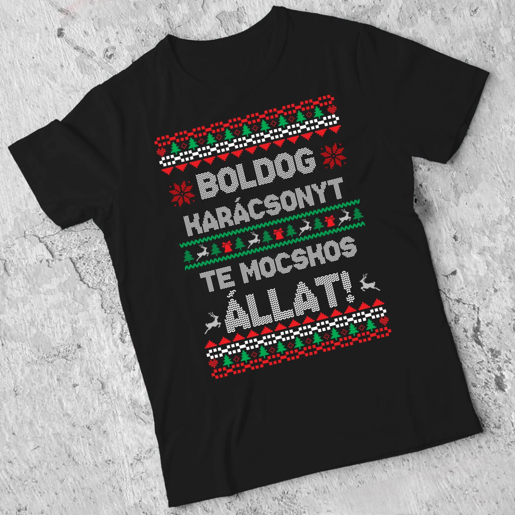 Boldog Karácsonyt te mocskos állat - vicces karácsonyi férfi póló