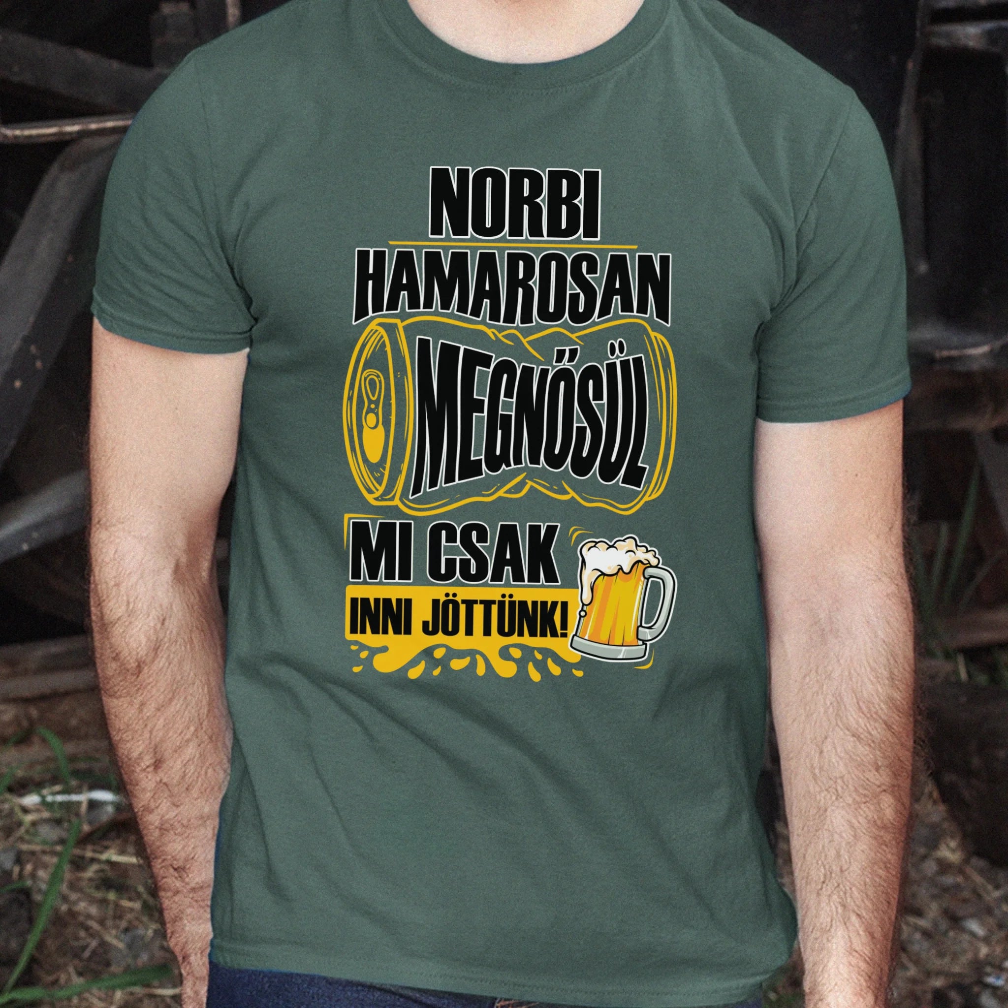 Hamarosan megnősül - egyedi neves legénybúcsú póló
