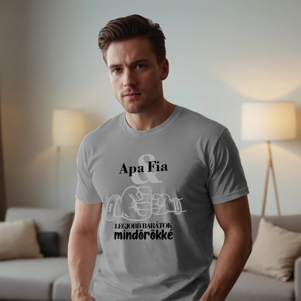 Apa és fia örök barátok férfi póló