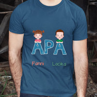 Egyedi ajándék póló Apáknak, szerkeszthető karakterekkel