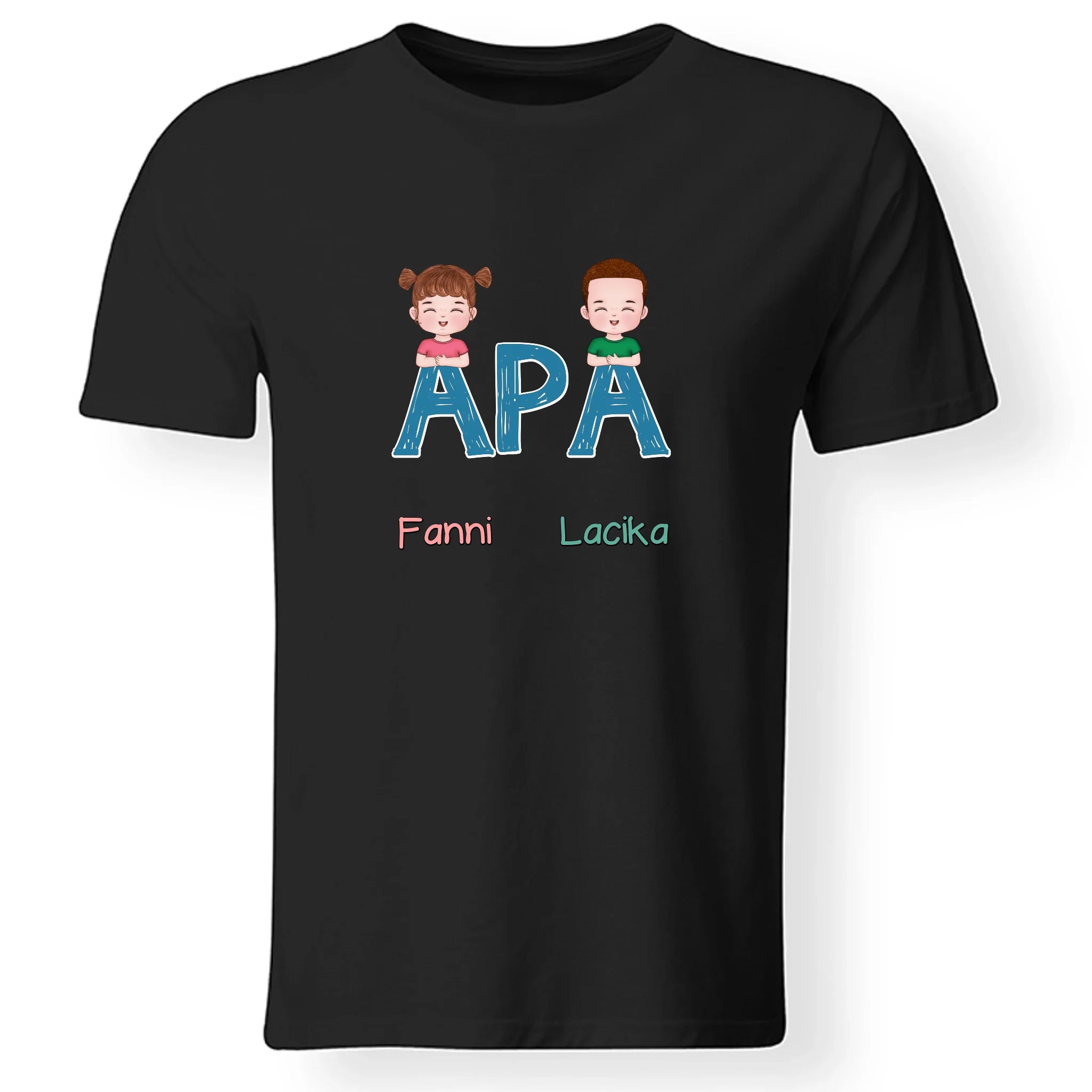 Egyedi ajándék póló Apáknak, szerkeszthető karakterekkel