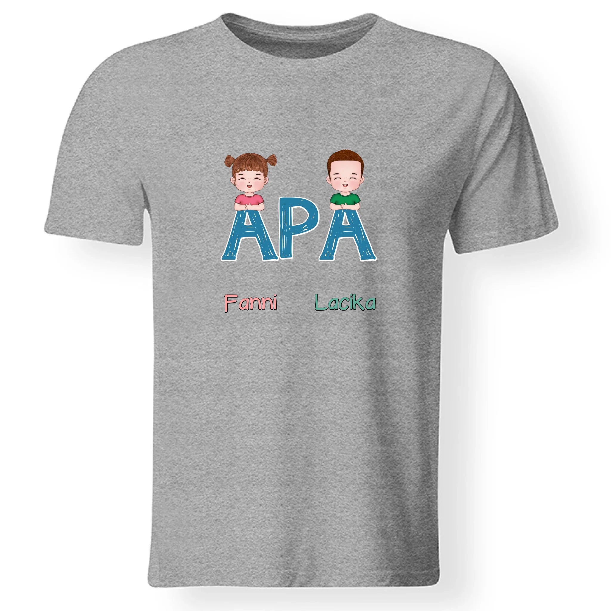 Egyedi ajándék póló Apáknak, szerkeszthető karakterekkel