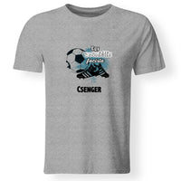 Egy zseniális focista feliratos póló egyedi névvel