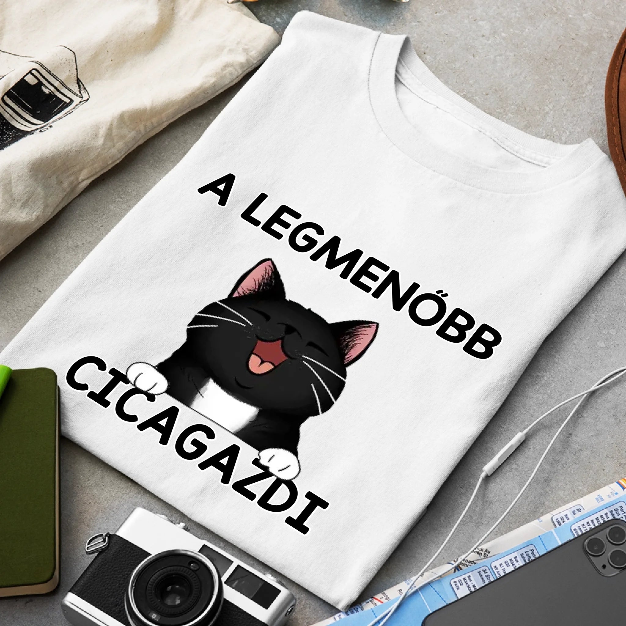 Menő Cicagazdi Póló Férfiaknak