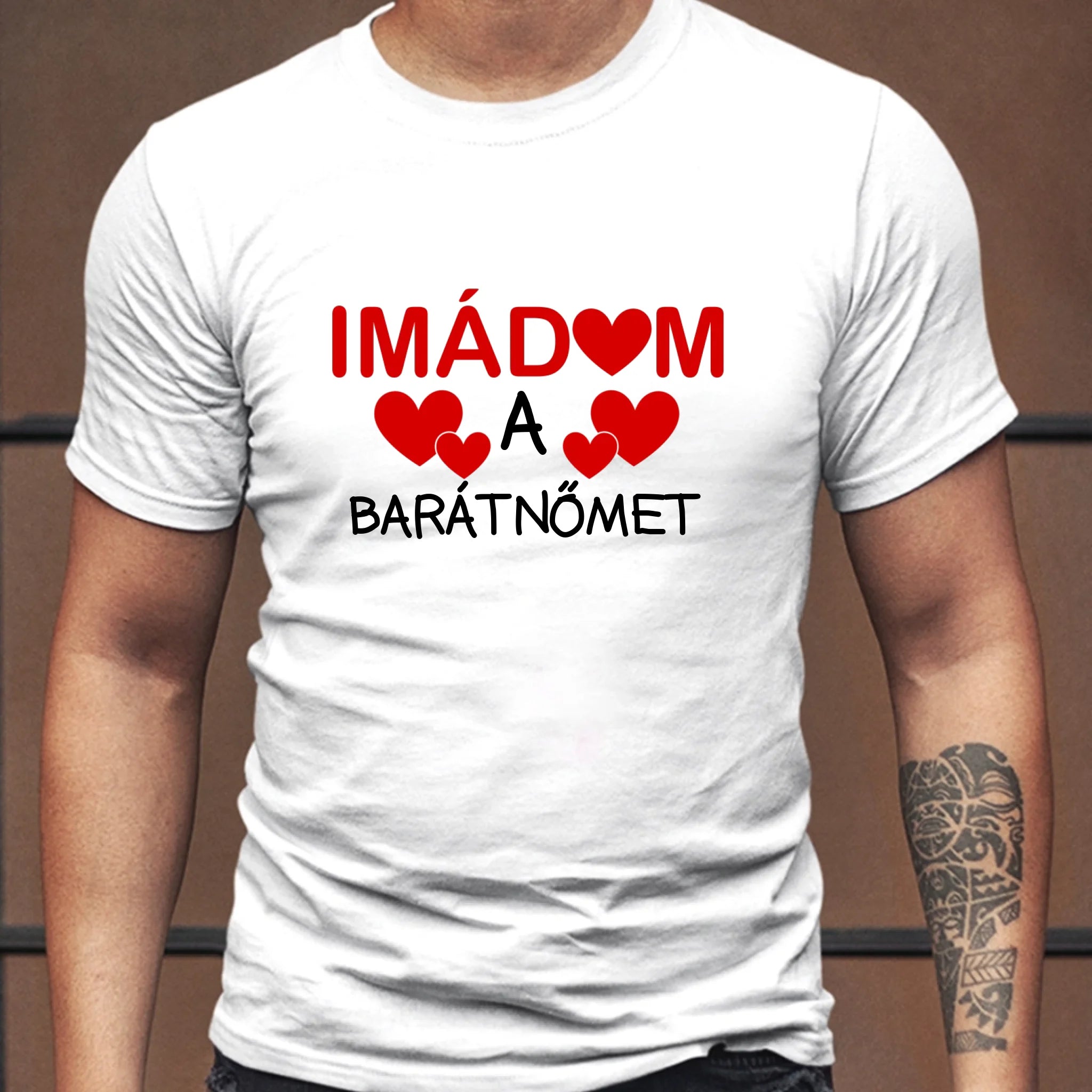 Férfi póló imádom felirattal