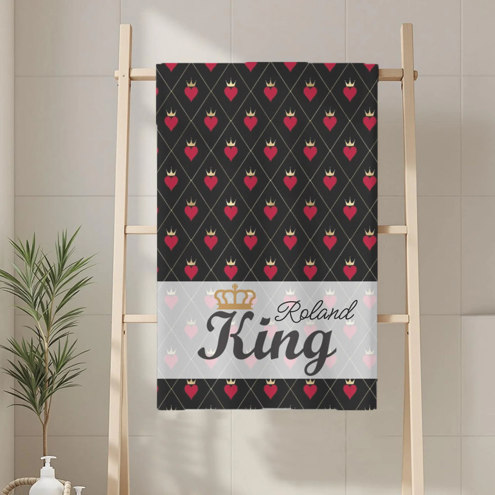 Egyedi neves törölköző King felirattal férfiaknak