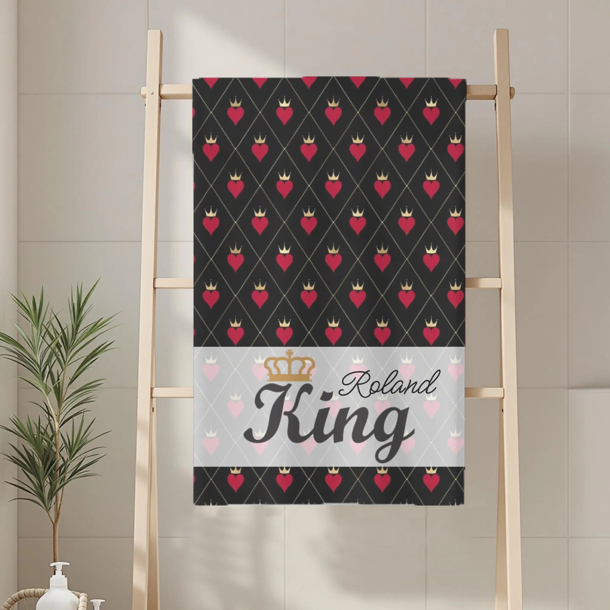 Egyedi neves törölköző King felirattal férfiaknak