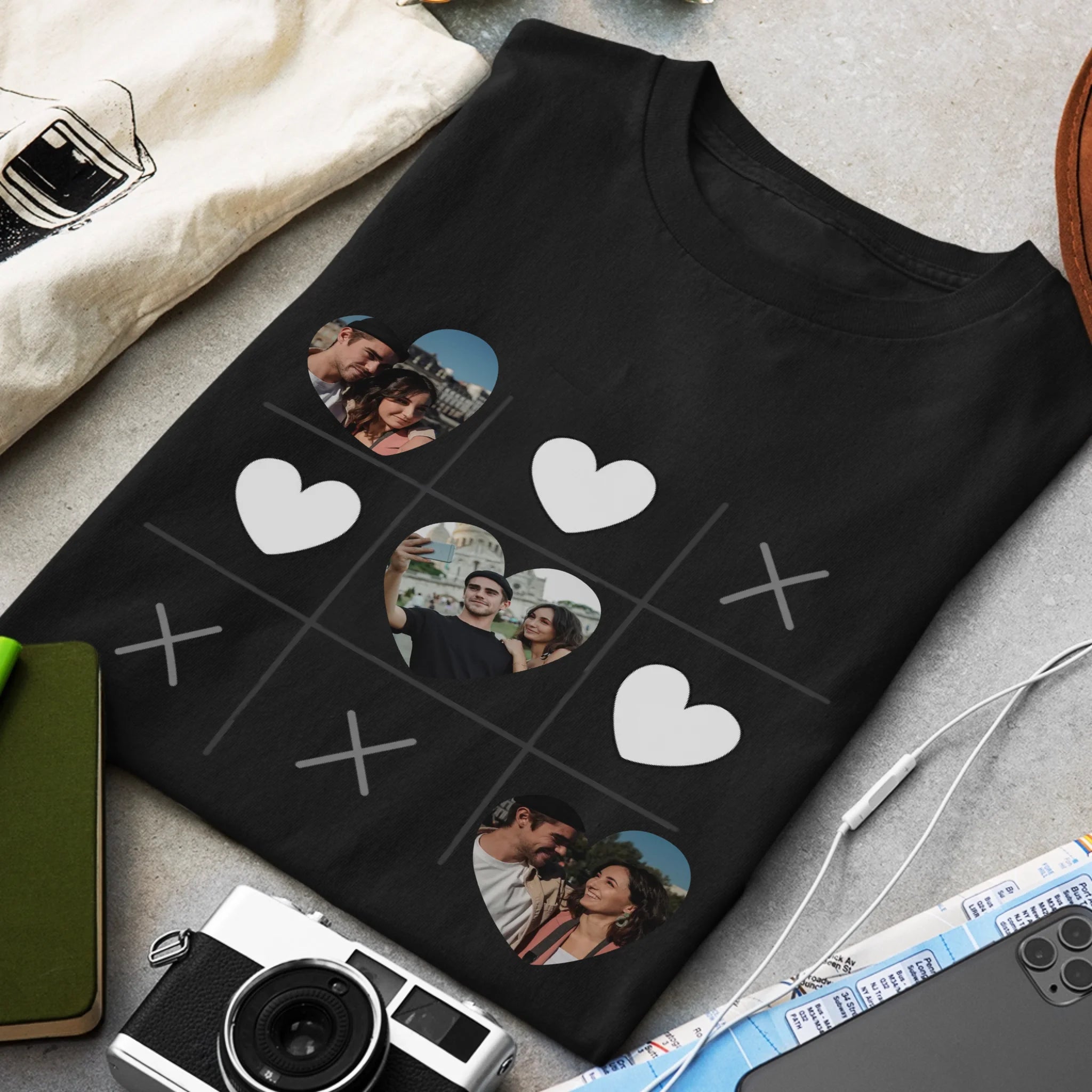 Egyedi képes szív bingós férfi poló pároknak