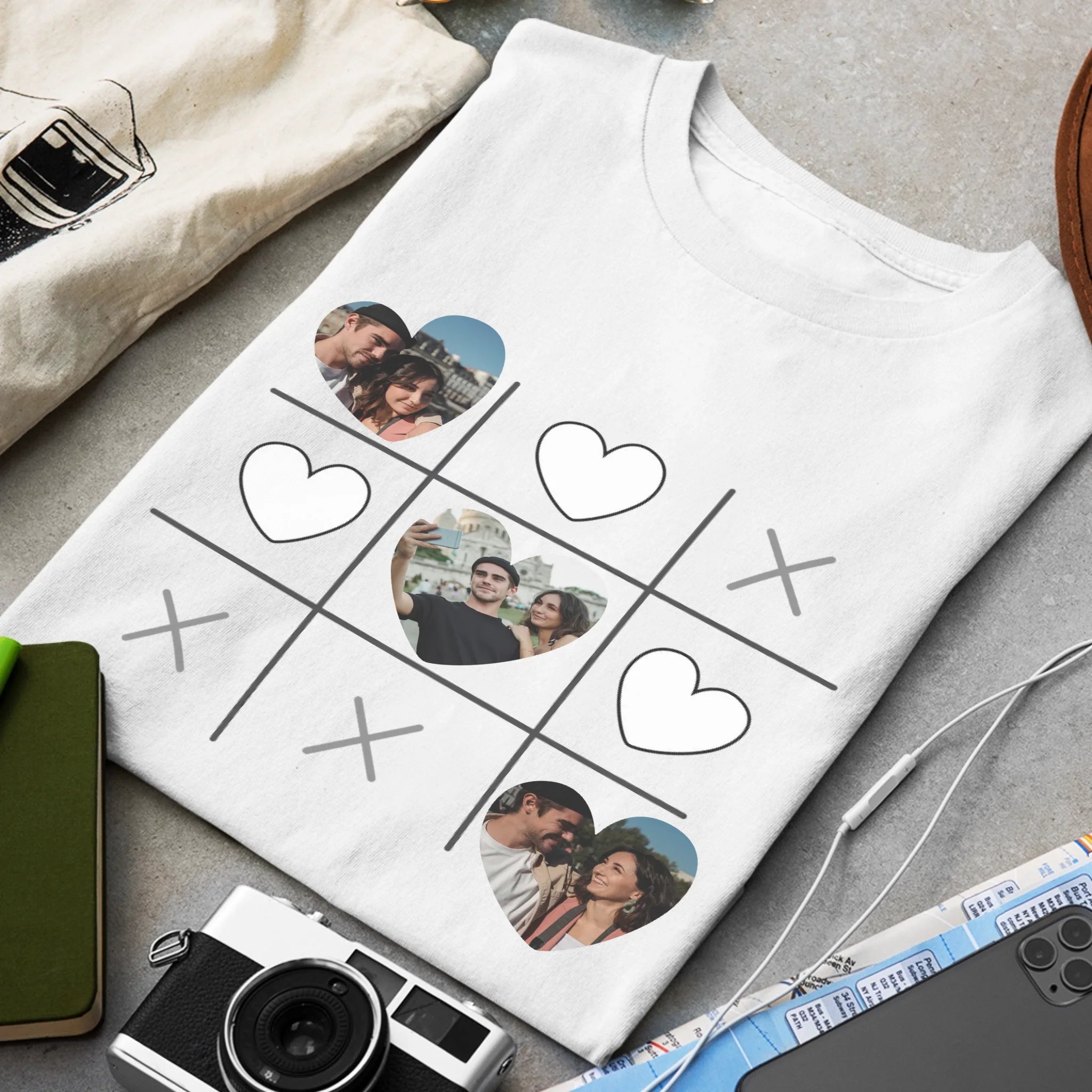 Egyedi képes szív bingós férfi poló pároknak