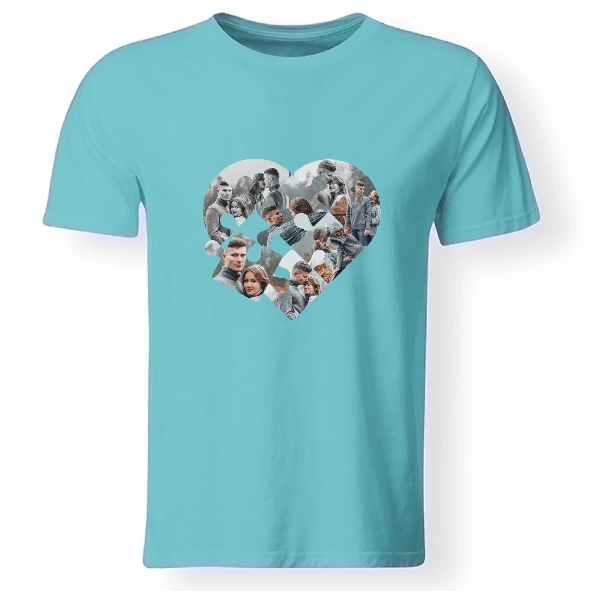 Mozaik mintás szív puzzle férfi poló