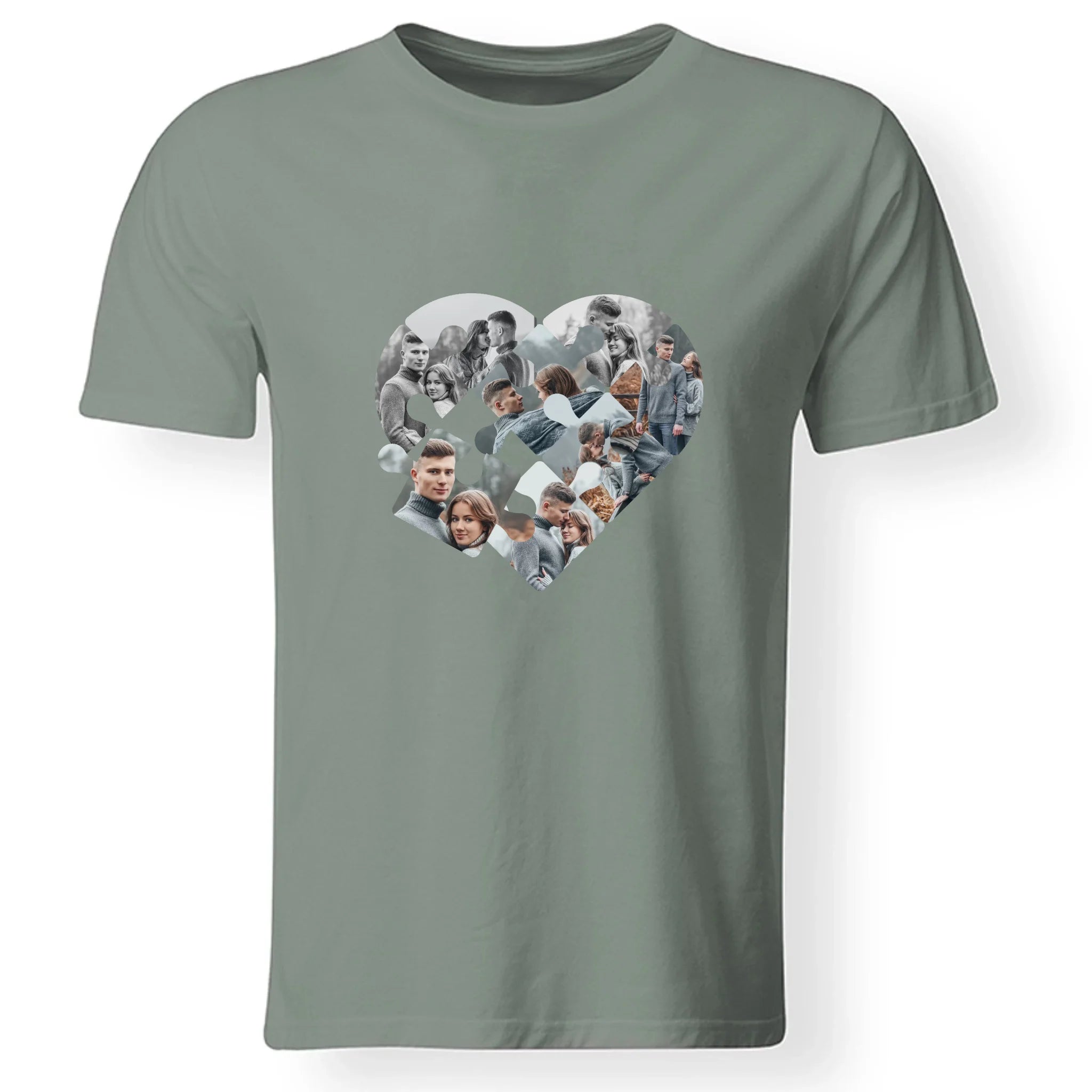 Mozaik mintás szív puzzle férfi poló