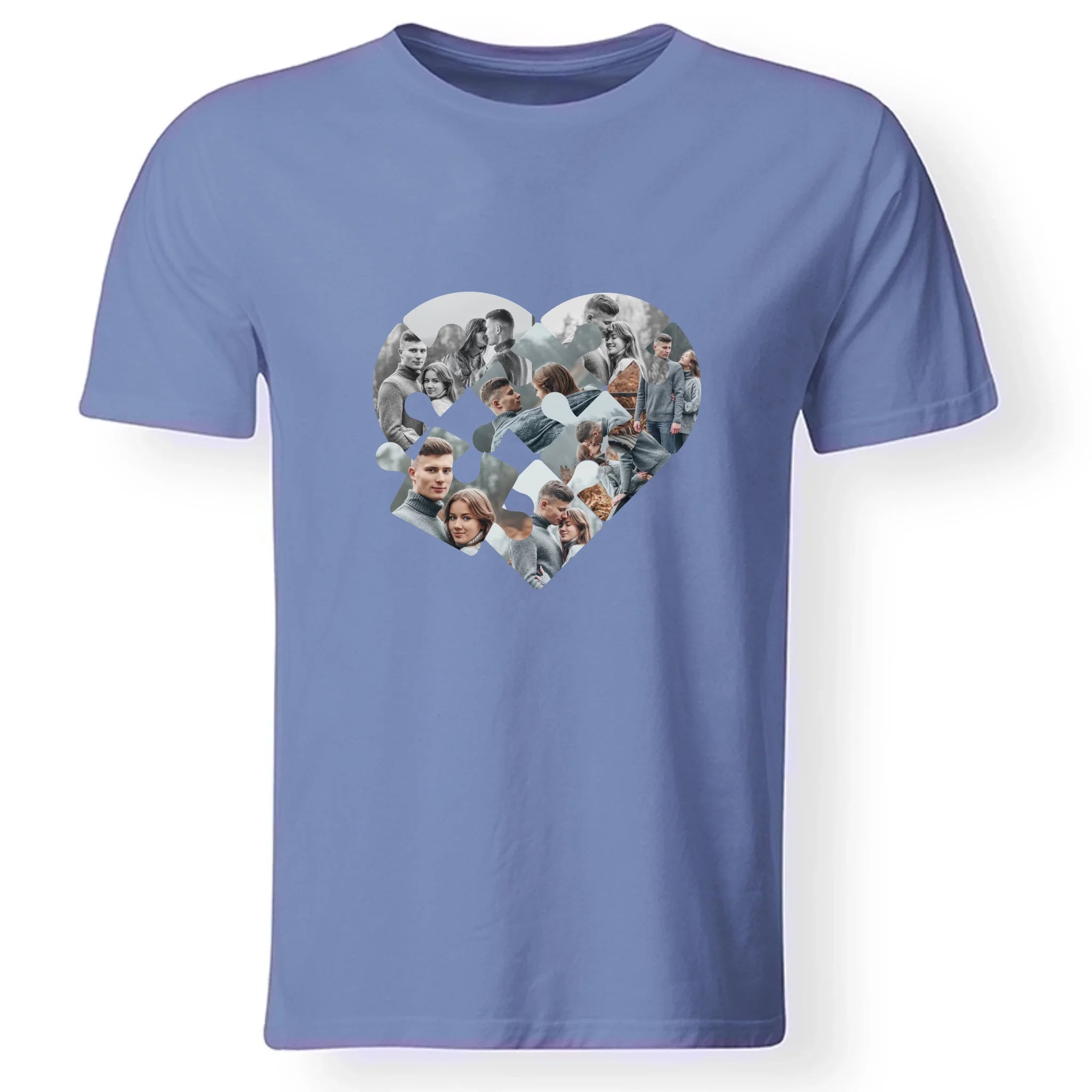 Mozaik mintás szív puzzle férfi poló