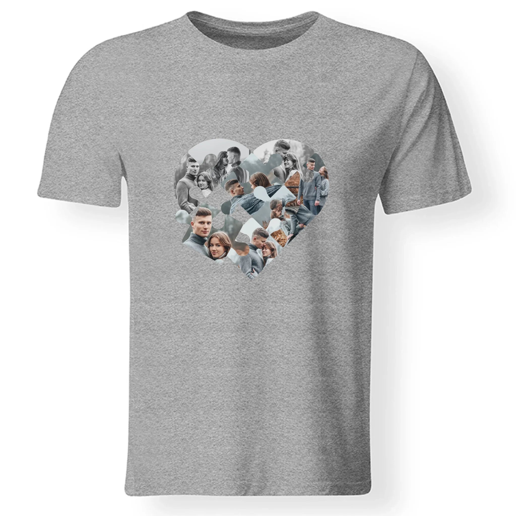 Mozaik mintás szív puzzle férfi poló