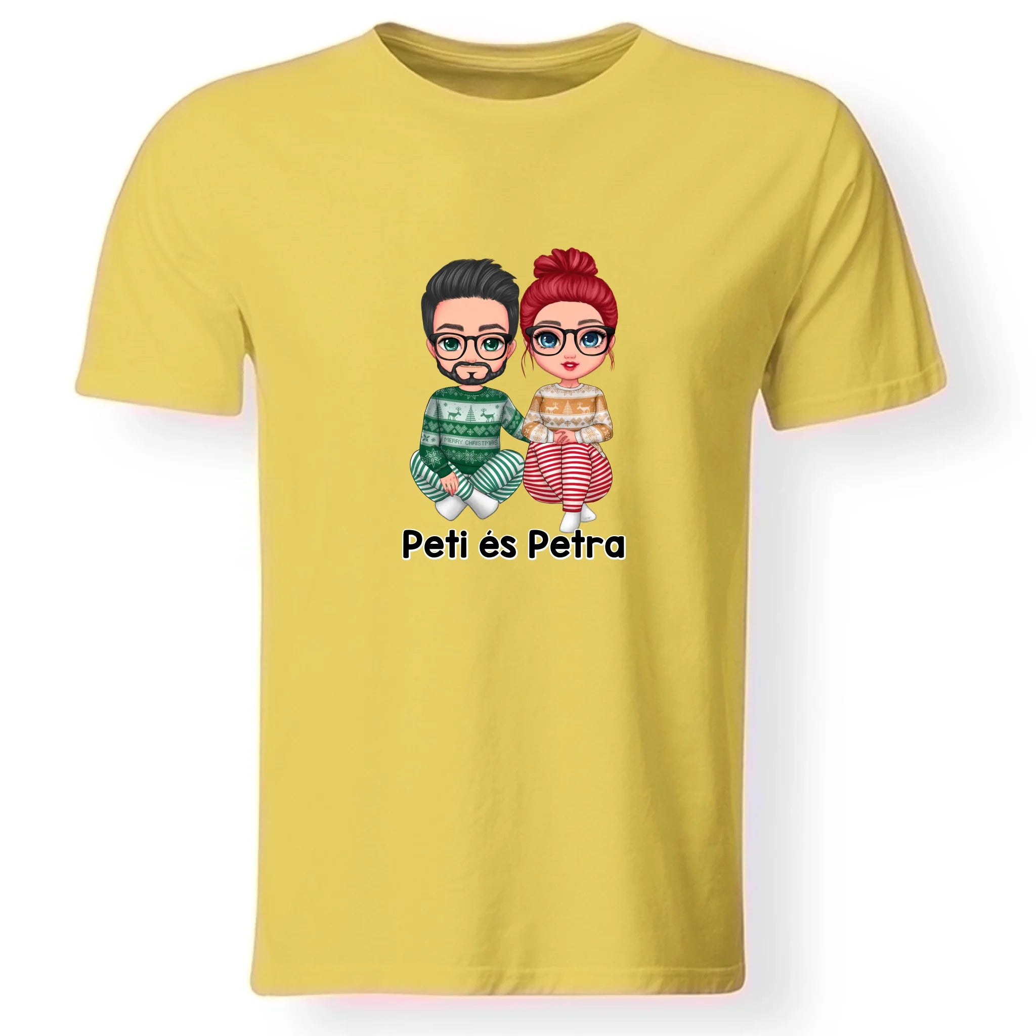  Karácsonyi családos férfi póló