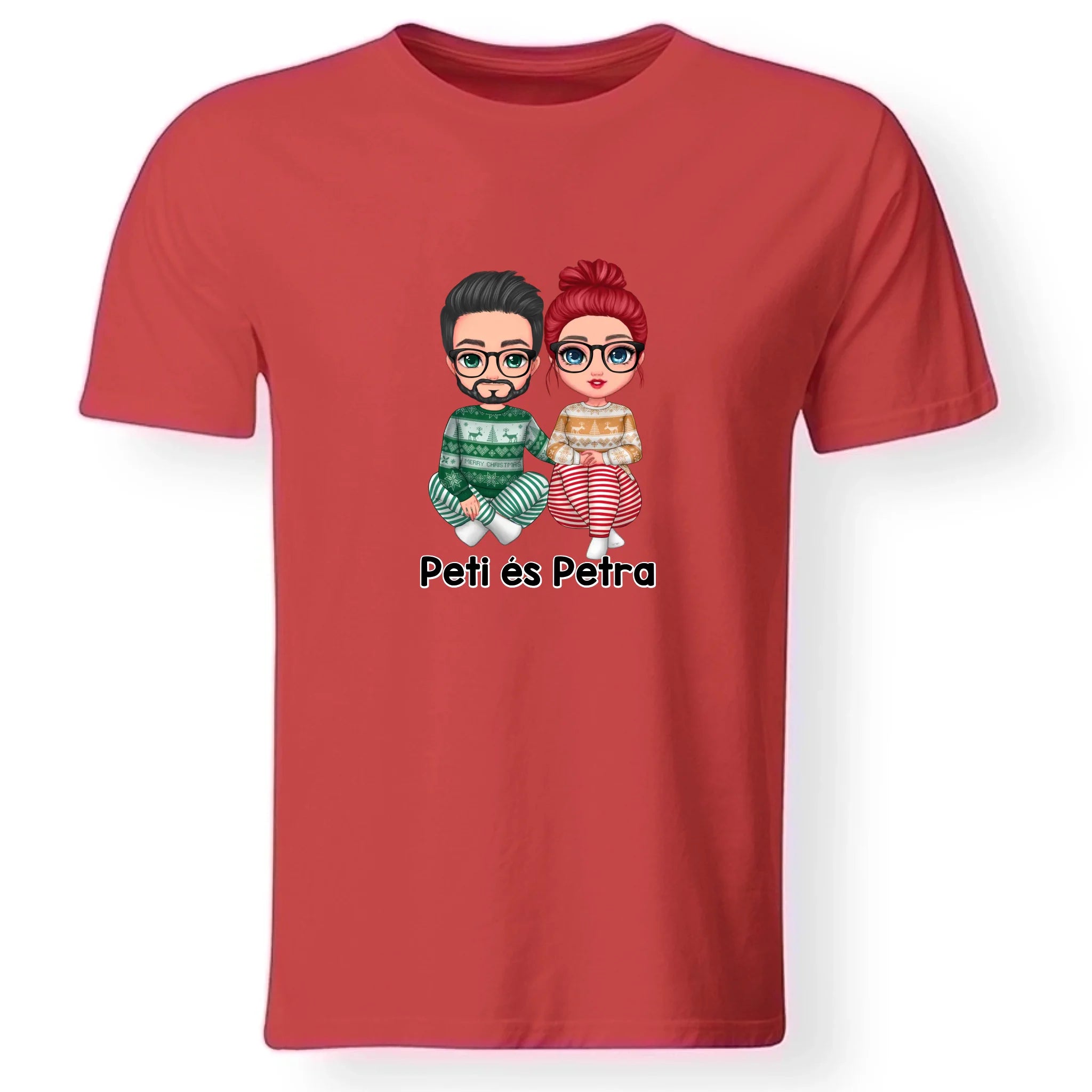  Karácsonyi családos férfi póló