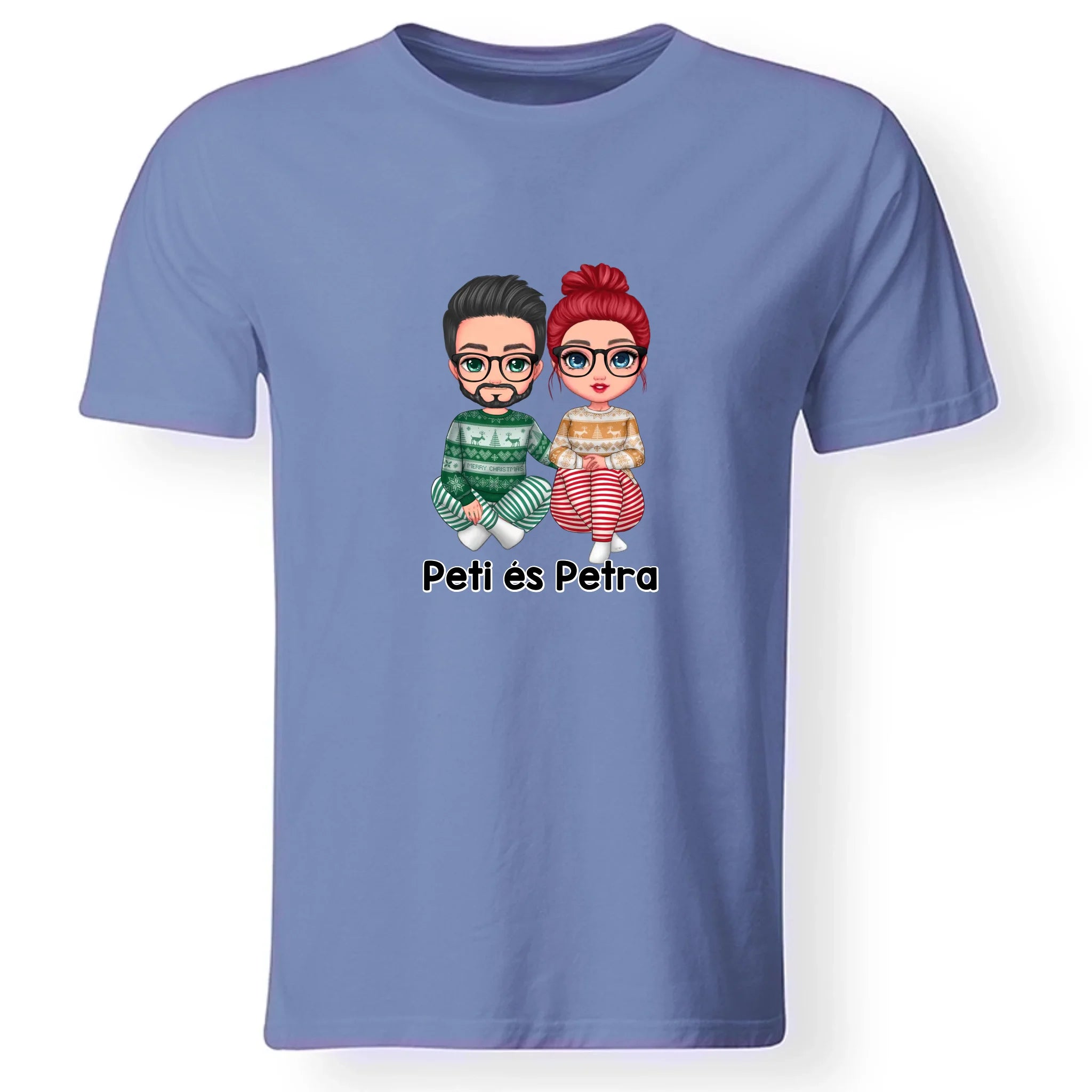  Karácsonyi családos férfi póló