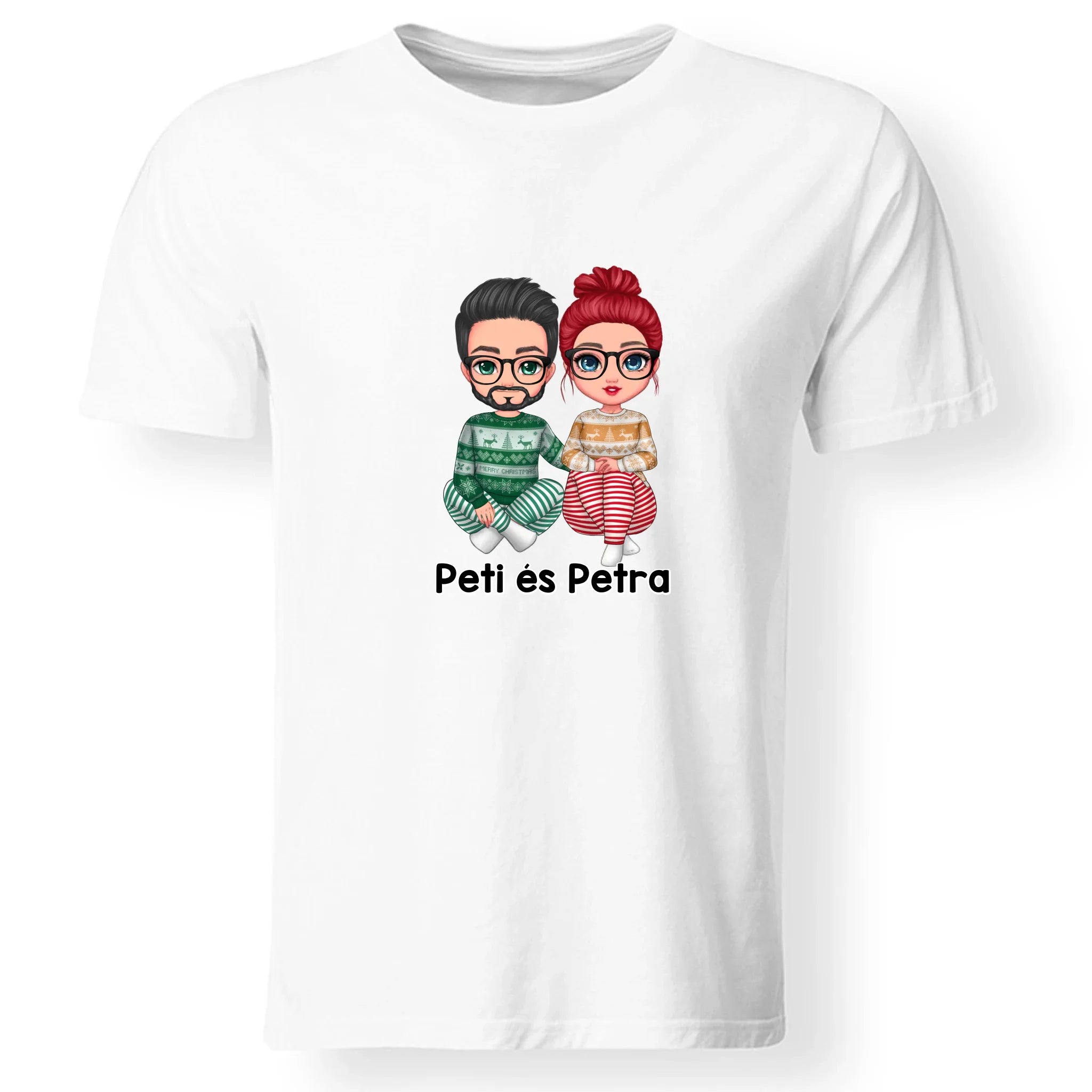 Karácsonyi családos férfi póló