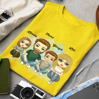 Cukifejű család férfi póló több gyerekkel