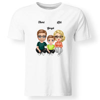 Cukifejű család férfi póló fiúval