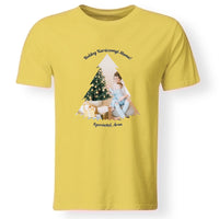 Karácsonyi fenyős férfi póló egyedi képpel