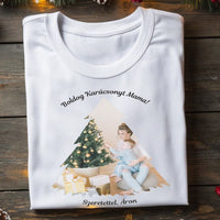 Karácsonyi fenyős férfi póló egyedi képpel