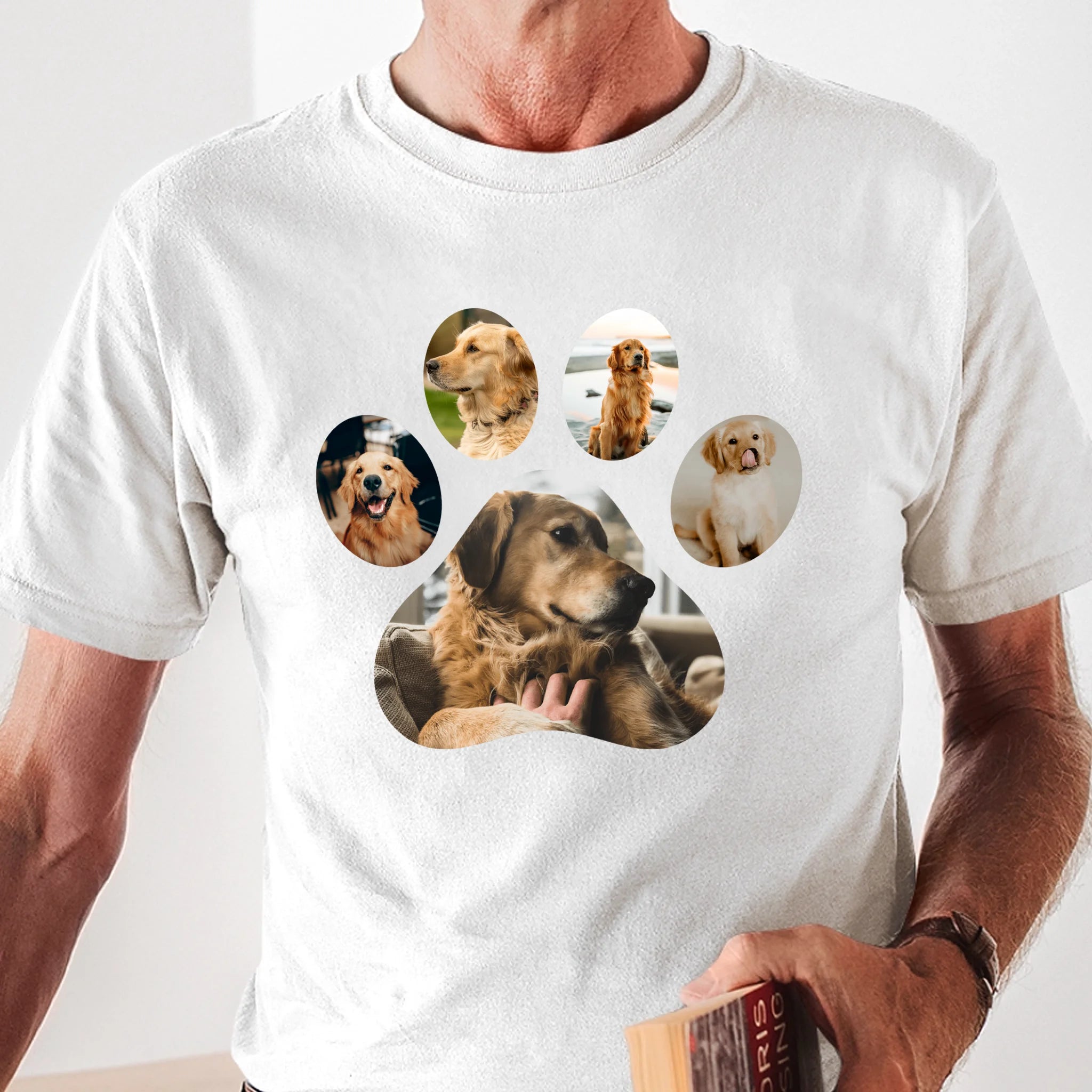 Egyedi fényképes kutyás férfi póló