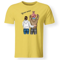 Család kislánnyal férfi póló