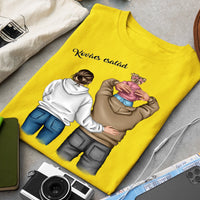 Család kislánnyal férfi póló