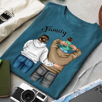 Család kisfiúval férfi póló