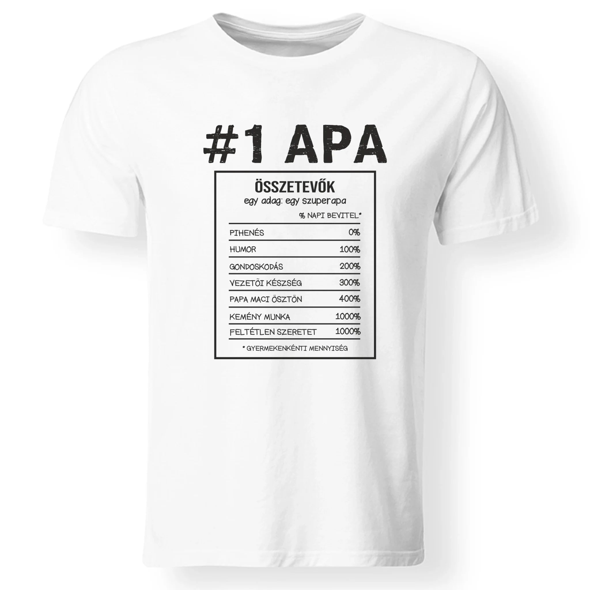 Apa összetevői póló fekete mintával