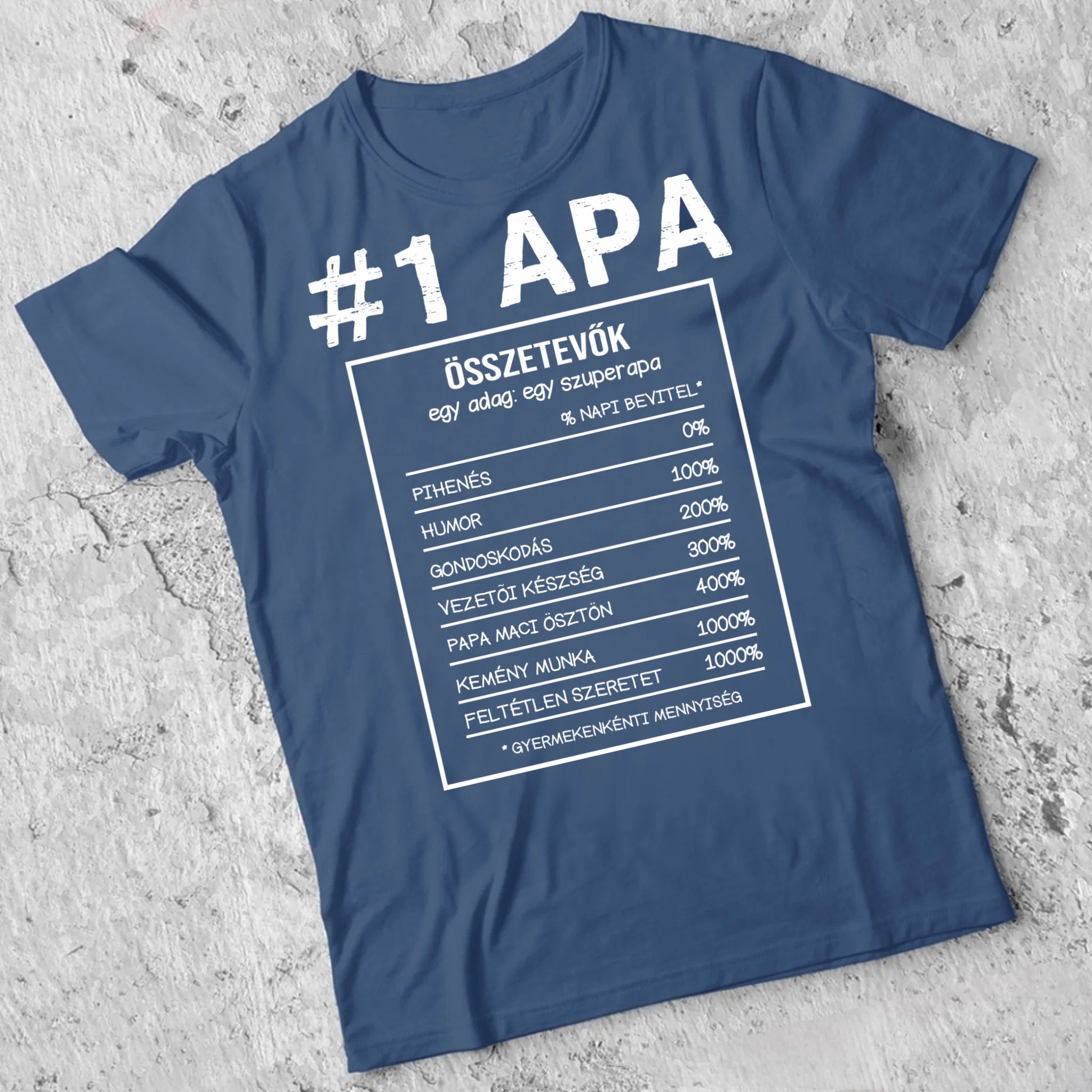 Apa jellemzős póló fix mintával