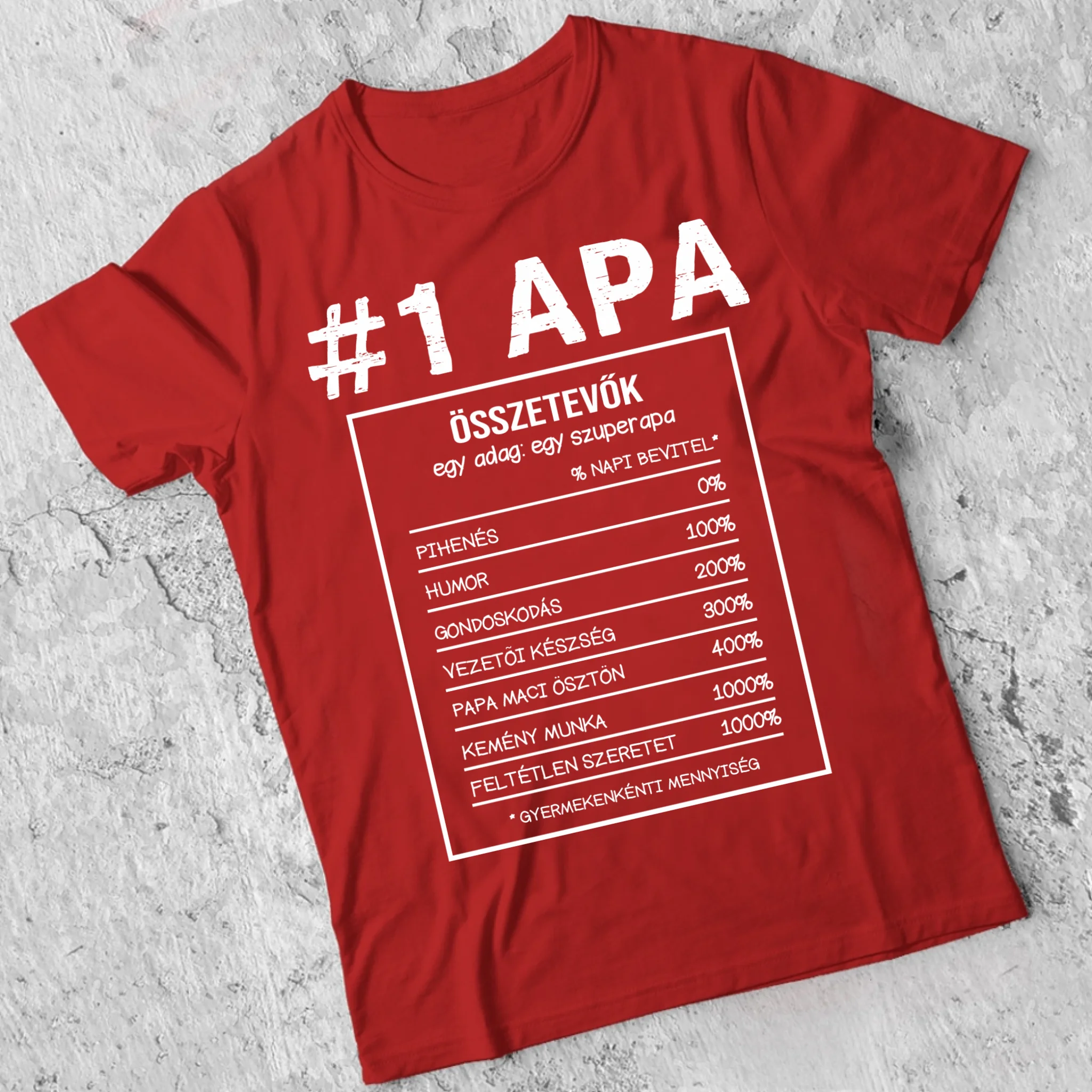 Apa jellemzős póló fix mintával