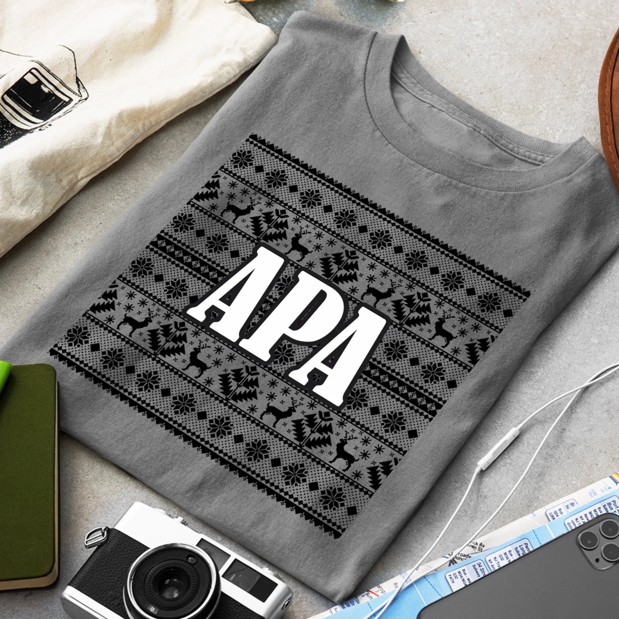 Karácsonyi mintás családi póló férfiaknak