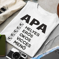 Apa jellemzős póló fix mintával