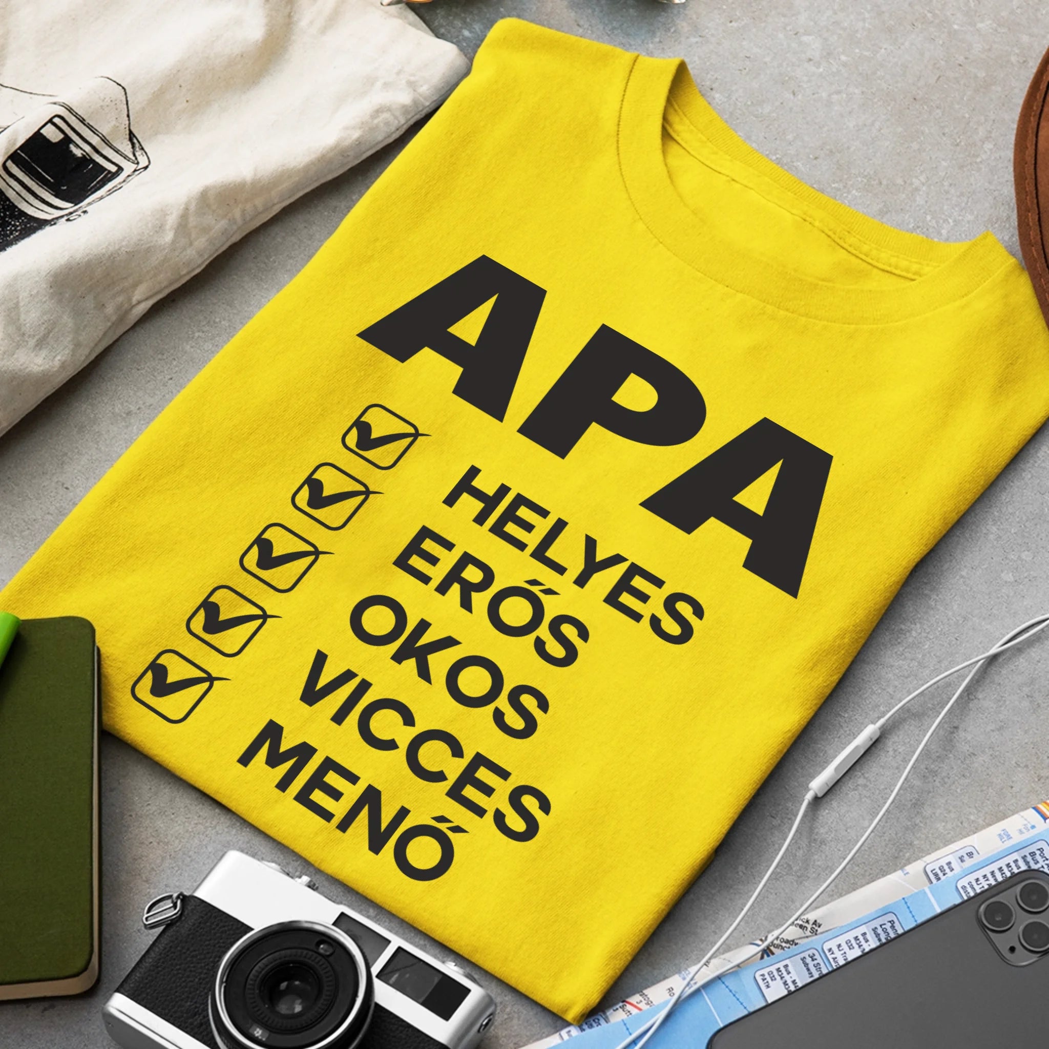 Apa jellemzős póló fix mintával