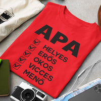 Apa jellemzős póló fix mintával