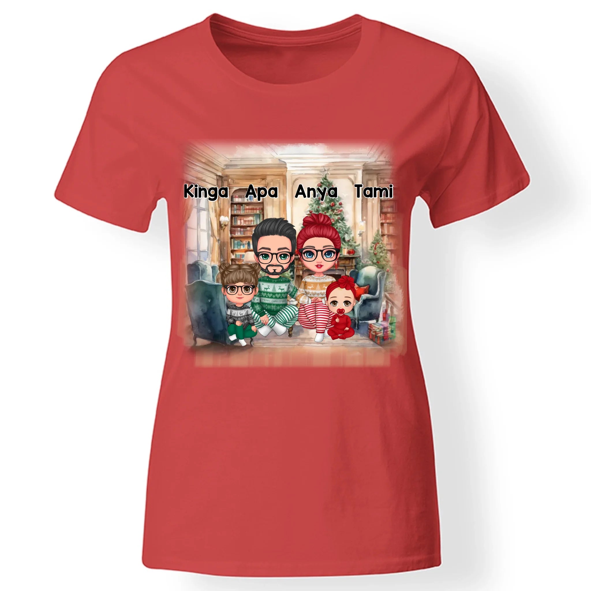  Választható karakteres cuki család egyedi karácsonyi ajándék póló férfi/női