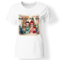  Választható karakteres cuki család egyedi karácsonyi ajándék póló férfi/női