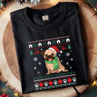 Karácsonyi állat mintás fekete férfi póló