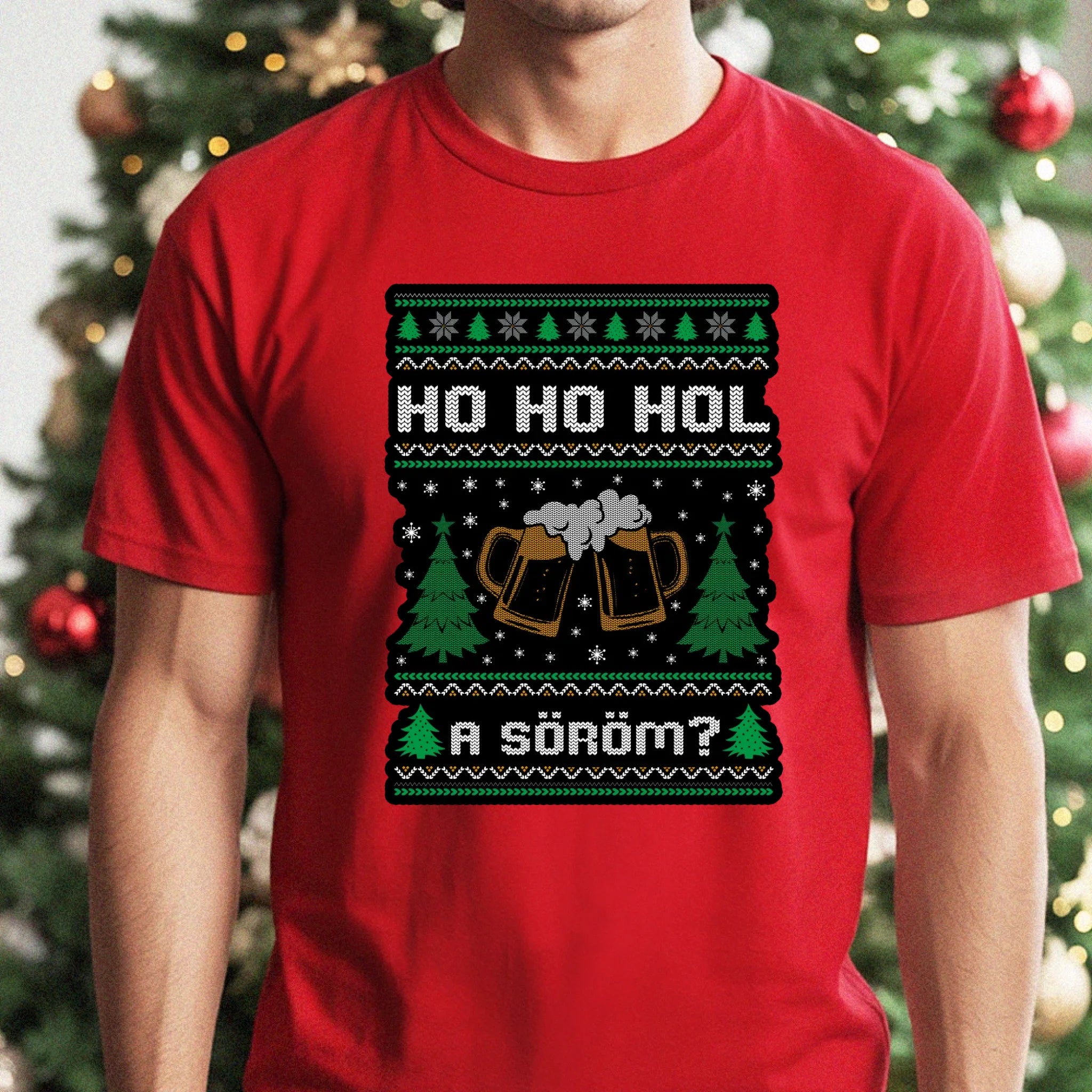 Hol a söröm? - karácsonyi férfi póló