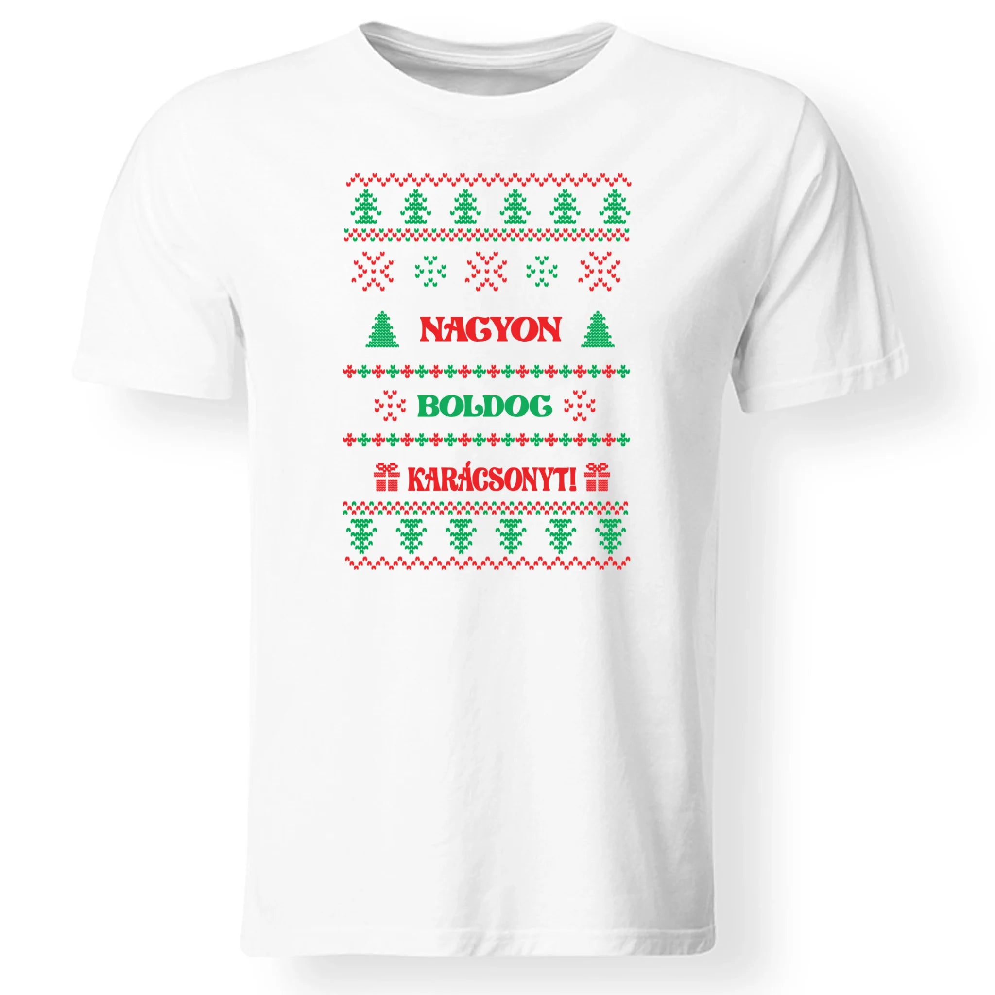 Kötött mintás karácsonyi férfi póló